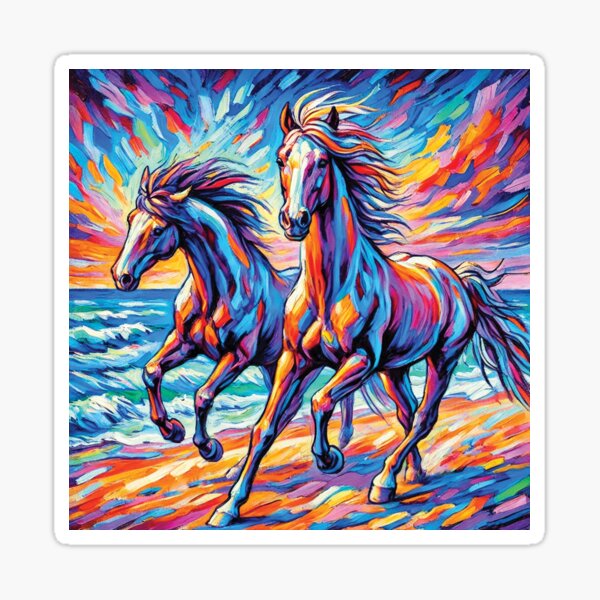 Item preview, Vibrant Running Beach Horses designed and sold by alw951.