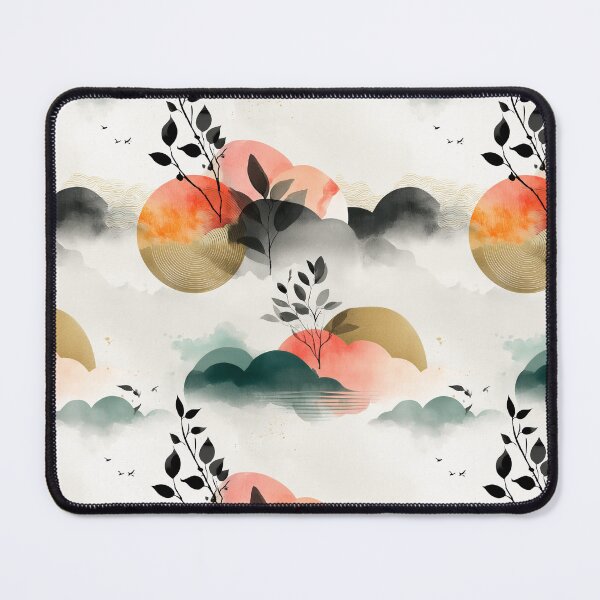 Item preview, Golden Horizon – Sunset Clouds and Botanical Drift designed and sold by Moisky Patterns.