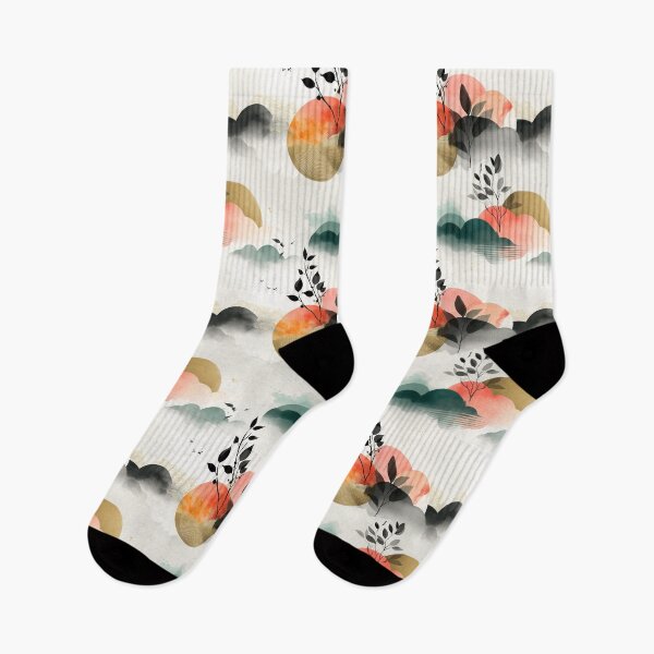 Item preview, Golden Horizon – Sunset Clouds and Botanical Drift designed and sold by Moisky Patterns.