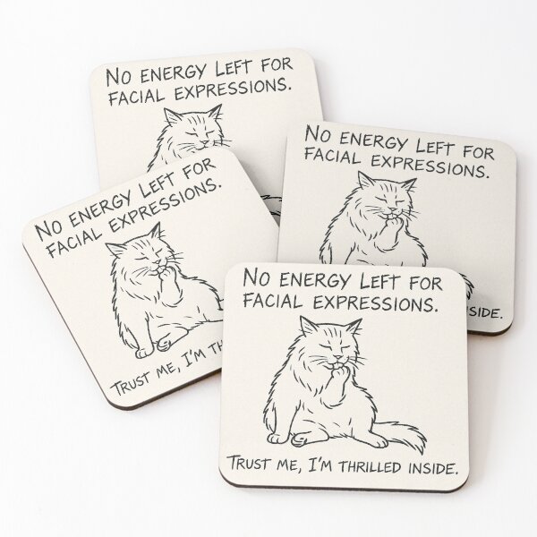 Item preview, No Energy Left – Funny Cat Quote for Introverts & Emotionally Tired Folks designed and sold by JustMeditateIt.