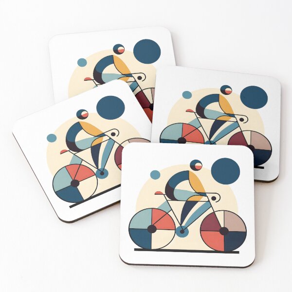Item preview, Geometric Circle Abstract Colorful bicycle art. Bauhaus inpired.  designed and sold by Pedal Canvas.