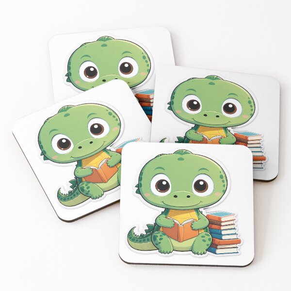Item preview, Alligator with books for book lover, reader, teacher librarian designed and sold by AnimalMenagerie.