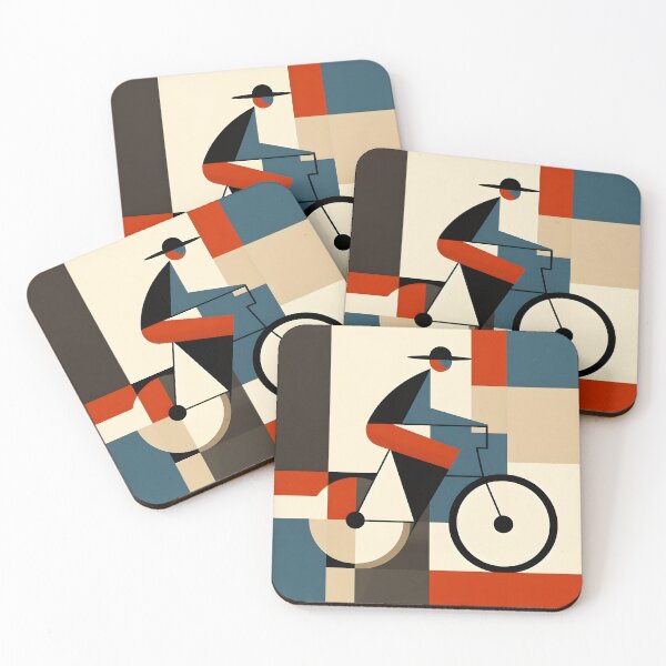 Item preview, Geometric Cubism Abstract Colorful bicycle art. Bauhaus inpired.  designed and sold by Pedal Canvas.