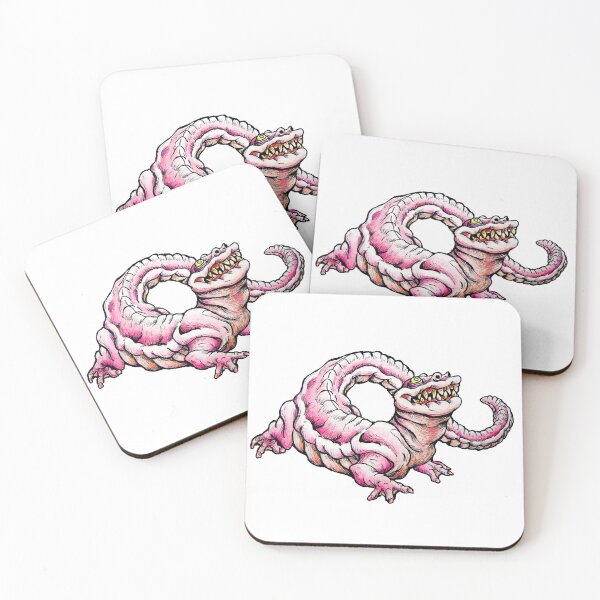 Item preview, gross but cute bubblegum  pink salamander monster designed and sold by puckerupfroggy.