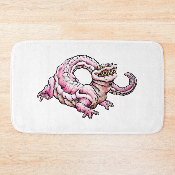 Item preview, gross but cute bubblegum  pink salamander monster designed and sold by puckerupfroggy.