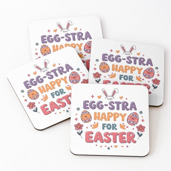 Item preview, Egg-stra Happy for Easter Design – Cute Bunny Ears, Eggs & Flowers designed and sold by EzzX.