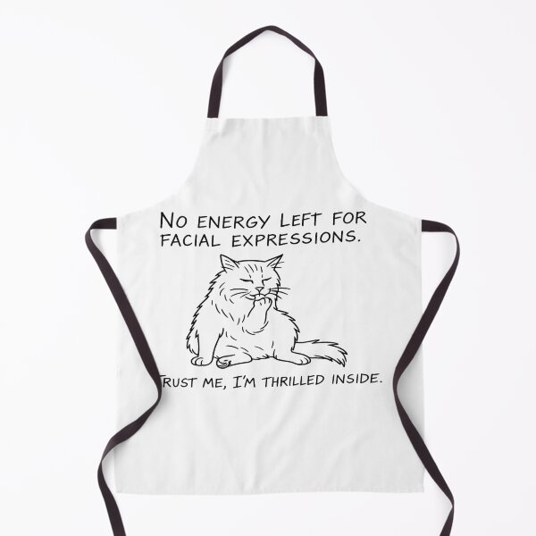 Item preview, Thrilled Inside – Deadpan Cat Quote for Introverts & Real-Life Mood designed and sold by JustMeditateIt.