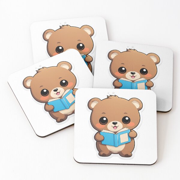 Item preview, Bear reading for book lover, reader, teacher librarian designed and sold by AnimalMenagerie.