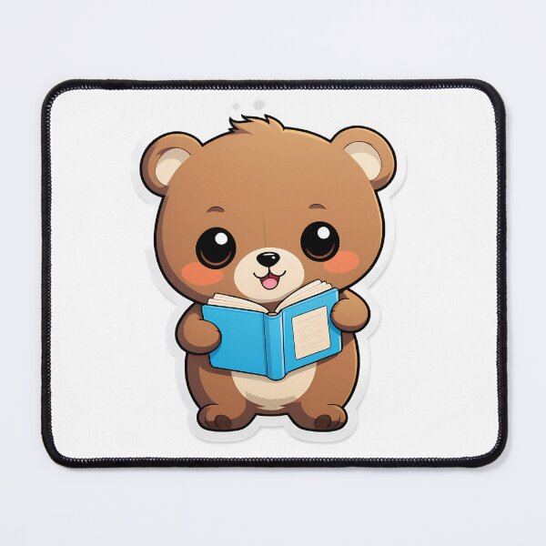Item preview, Bear reading for book lover, reader, teacher librarian designed and sold by AnimalMenagerie.