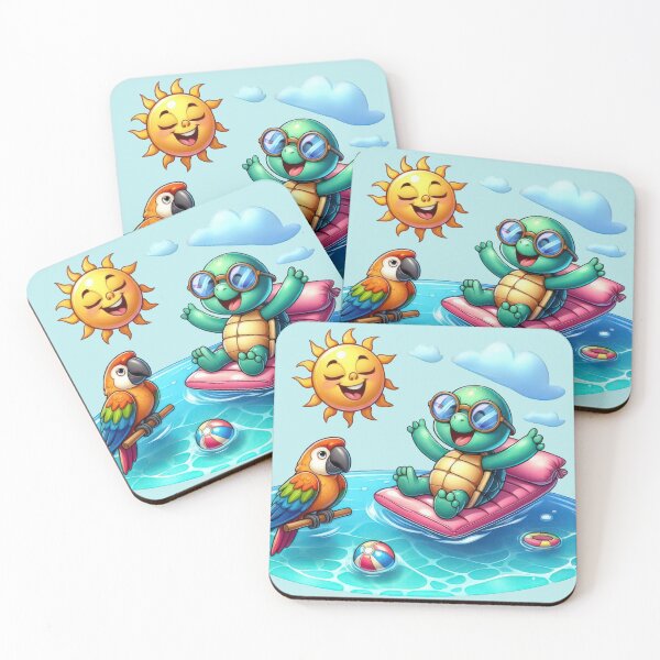 Item preview, Chillin' Turtle and Parrot Pool Party Fun designed and sold by IraBum.