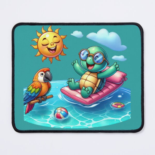 Item preview, Chillin' Turtle and Parrot Pool Party Fun designed and sold by IraBum.
