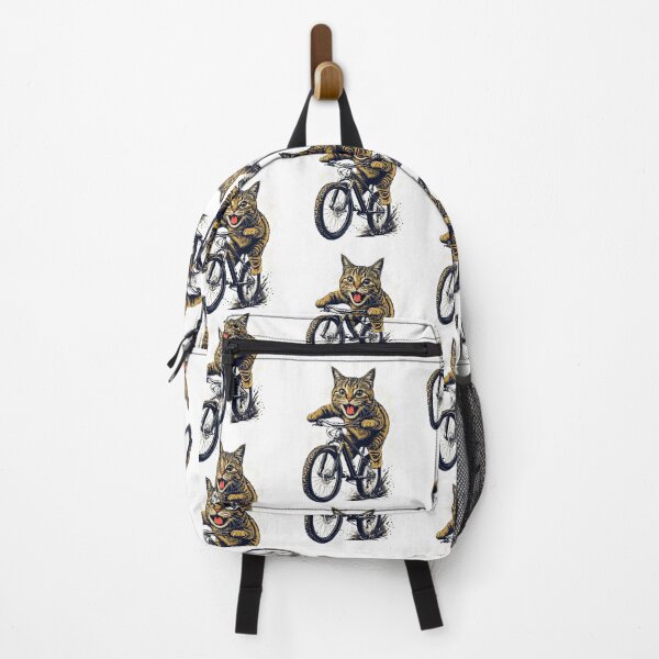 Item preview, "Cat Riding a Bicycle" Men's T-Shirt – Fun Kitten Wheelie Graphic & Eco-Friendly Fashion designed and sold by Colorful-Garden.