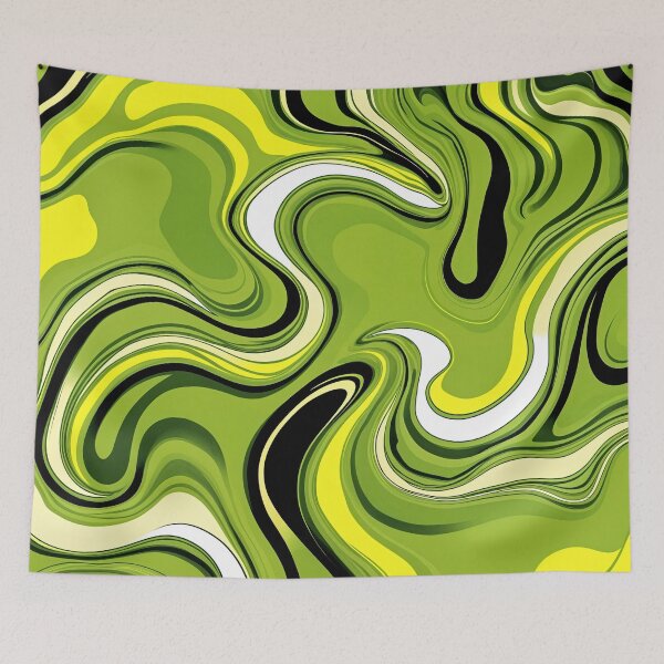 Item preview, Green Retro swirl pattern designed and sold by RishabhArts1.
