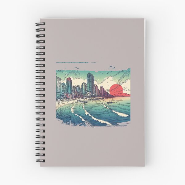 Item preview,  Minimalist Haeundae South Korea Watercolor Cityscape Sketch ,  designed and sold by PaintMeWorld.