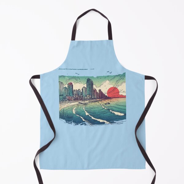 Item preview, Minimalist Haeundae South Korea Watercolor Cityscape Sketch , designed and sold by PaintMeWorld.