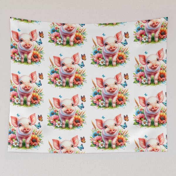 Item preview, Pigs, cute pigs, floral pigs designed and sold by LissethsWorld.