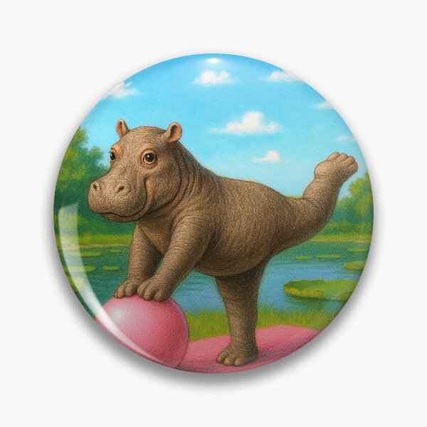 Item preview, Funny Hippo Yoga – Cute Animal Pose for Meditation, Balance & Laughs designed and sold by Patternicity.