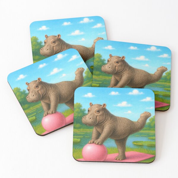 Item preview, Funny Hippo Yoga – Cute Animal Pose for Meditation, Balance & Laughs designed and sold by Patternicity.