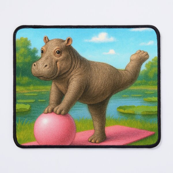 Item preview, Funny Hippo Yoga – Cute Animal Pose for Meditation, Balance & Laughs designed and sold by Patternicity.