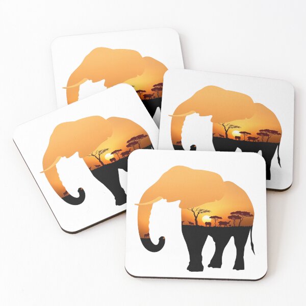Item preview, Majestic Elephant Silhouette - African Sunset Design designed and sold by latelierdechris.