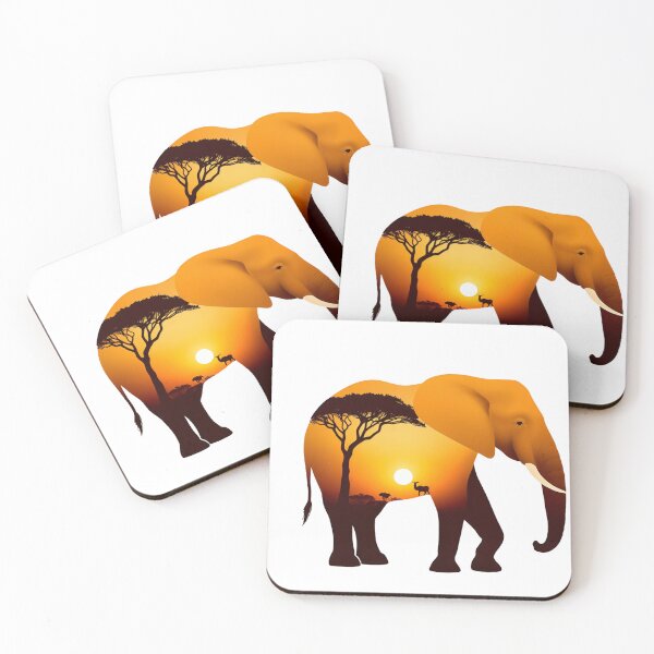 Item preview, Serengeti Elephant Silhouette - Wildlife Sunset Scene designed and sold by latelierdechris.