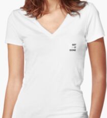 Camiseta entallada de cuello en V Hacer mierda hecho