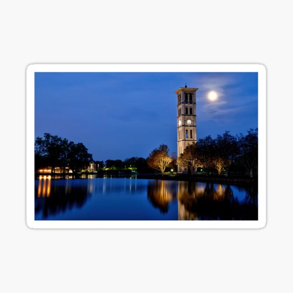 Item preview, Furman University Bell Clock Tower and The Clouded Moon II designed and sold by CarolRMontoya.