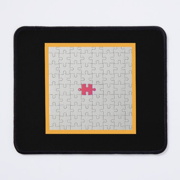 Item preview, Bold Missing Piece Puzzle Art – Red Highlight with Yellow Frame designed and sold by Elviqus Shop.