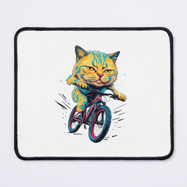 Item preview, "Cat Riding a Bicycle" Men's T-Shirt – Fun Kitten Wheelie Graphic & Eco-Friendly Fashion designed and sold by Colorful-Garden.