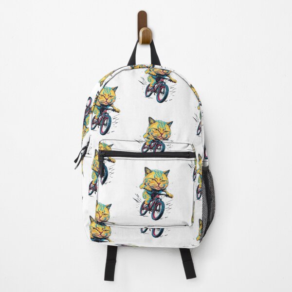 Item preview, "Cat Riding a Bicycle" Men's T-Shirt – Fun Kitten Wheelie Graphic & Eco-Friendly Fashion designed and sold by Colorful-Garden.