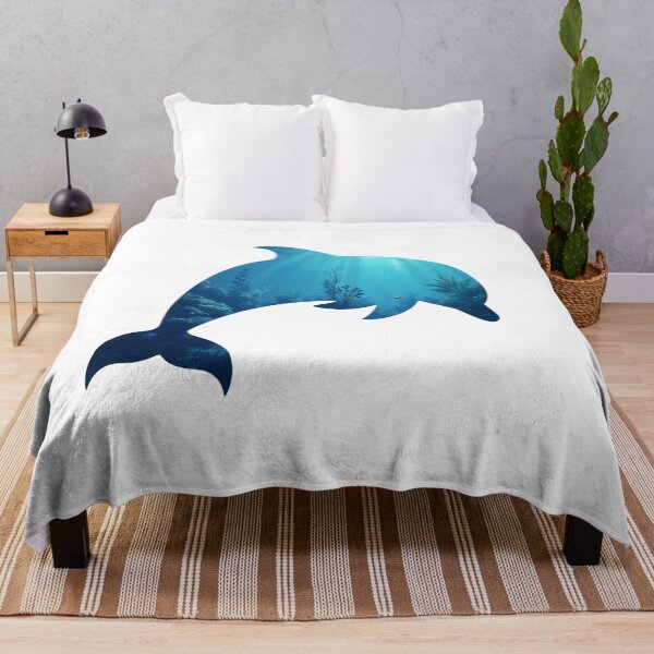 Item preview, Ocean Dolphin Silhouette - Vibrant Underwater Scene designed and sold by latelierdechris.