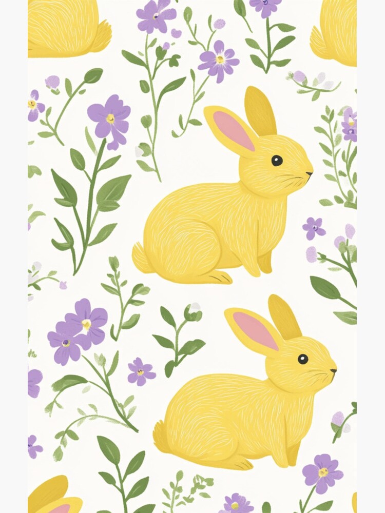 Thumbnail 4 of 4, Samsung Galaxy Phone Case, Yellow Bunny & Lavender Floral Pattern – Springtime Whimsy designed and sold by Patricks-Art.