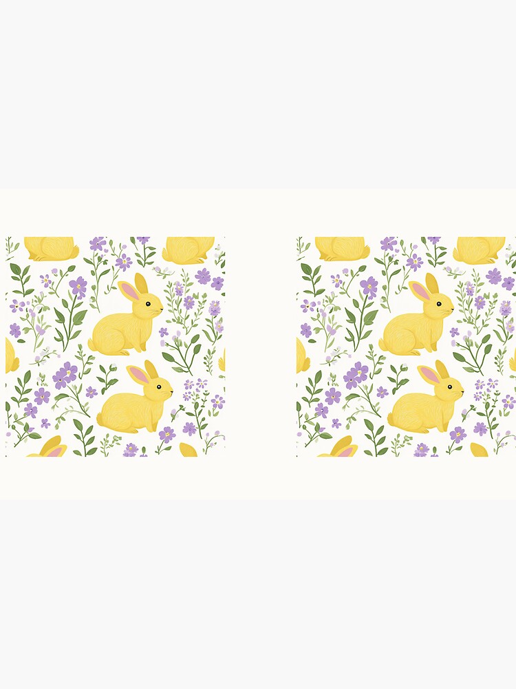Thumbnail 4 of 4, Coffee Mug, Yellow Bunny & Lavender Floral Pattern – Springtime Whimsy designed and sold by Patricks-Art.