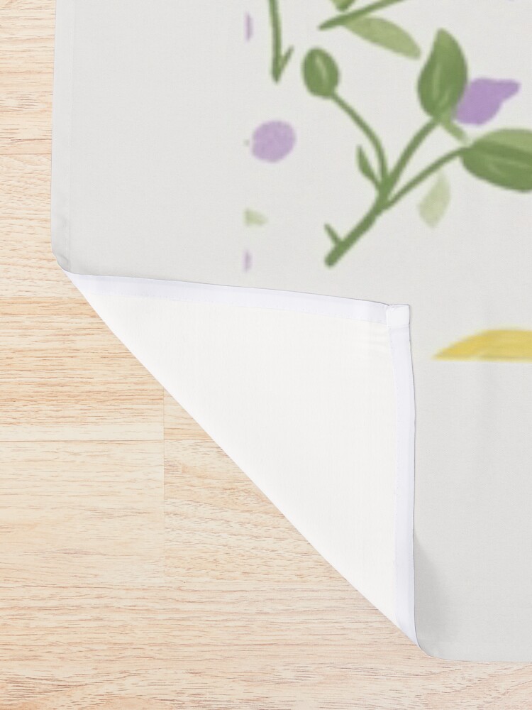 Thumbnail 2 of 5, Shower Curtain, Yellow Bunny & Lavender Floral Pattern – Springtime Whimsy designed and sold by Patricks-Art.