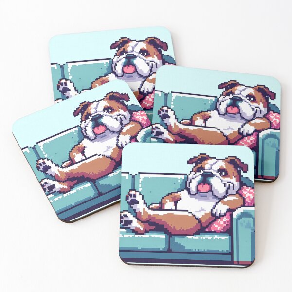 Item preview, Friendly bulldog relaxing on couch designed and sold by Heidi25L.