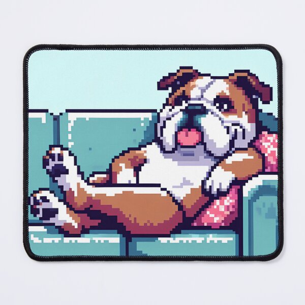 Item preview, Friendly bulldog relaxing on couch designed and sold by Heidi25L.