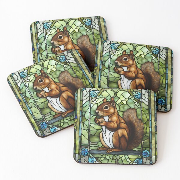Item preview, Squirrel in Stained Glass designed and sold by CalmnessbyChoice.