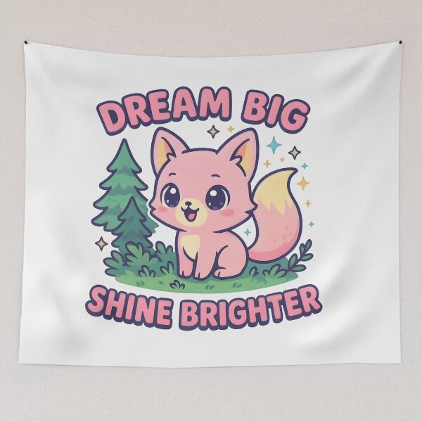 Item preview, Dream Big, Shine Brighter Fox T-Shirt - Cute Motivational Tee designed and sold by AnnDesignStudio.