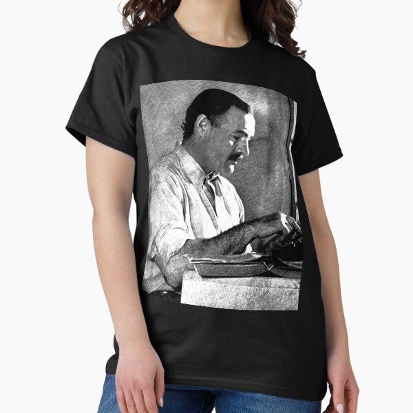 Item preview, Ernest Hemingway at his typewriter designed and sold by stevepaint.