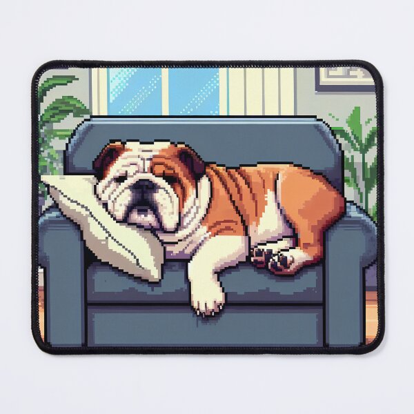 Item preview, English bulldog sleeping on couch designed and sold by Heidi25L.