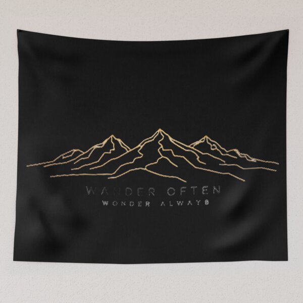 Item preview, Wander Often, Wonder Always - Minimalist Mountain T-Shirt designed and sold by AnnDesignStudio.