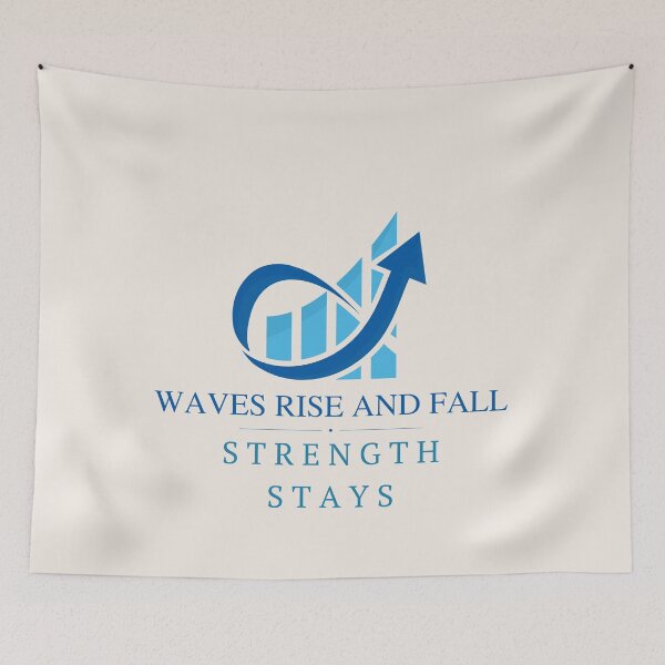 Item preview, Waves Rise, Waves Fall — Strength Stays | Motivational Ocean Quote designed and sold by AIKNOCKTECK.