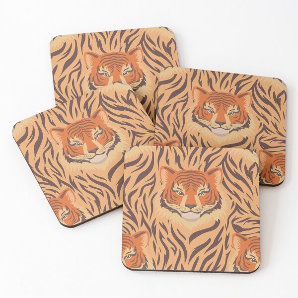 Item preview, Seamless pattern with tiger skin, Seamless tiger stripe pattern, Wild animal tiger head face mascot design vector illustration, (Panthera tigris) big cat jungle animal designed and sold by Danler.