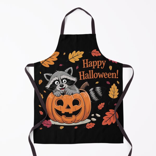 Item preview, Cute Raccoon in Pumpkin with Happy Halloween Text designed and sold by BirdsnStuff.