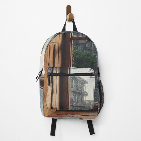 Item preview, Rustic Window Rainy View of Durban – Ultra-Realistic Cityscape Design for Urban Holiday and Travel Lovers designed and sold by knalpot-design.