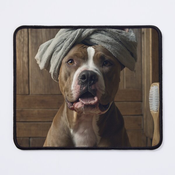Item preview, Pitbull Dog with Towel Turban at Spa designed and sold by vk09.