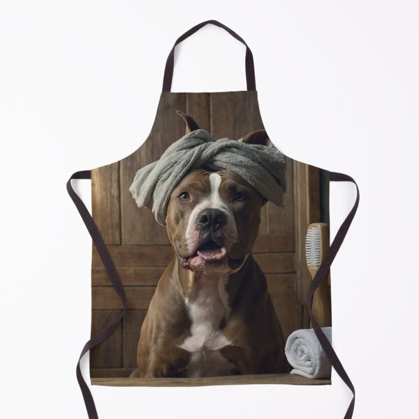 Item preview, Pitbull Dog with Towel Turban at Spa designed and sold by vk09.