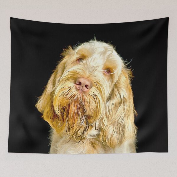 Item preview, Whimsical White and Orange Italian Spinone Portrait – Gentle Gaze by heidiannemorris designed and sold by FOLK ART FUSION.