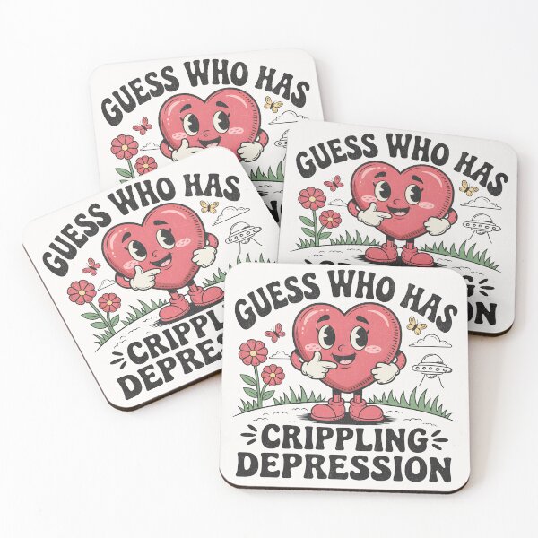 Item preview, Crippling Depression - Retro Heart Mascot designed and sold by BeansterNL.