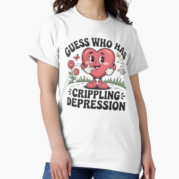 Item preview, Crippling Depression - Retro Heart Mascot designed and sold by BeansterNL.